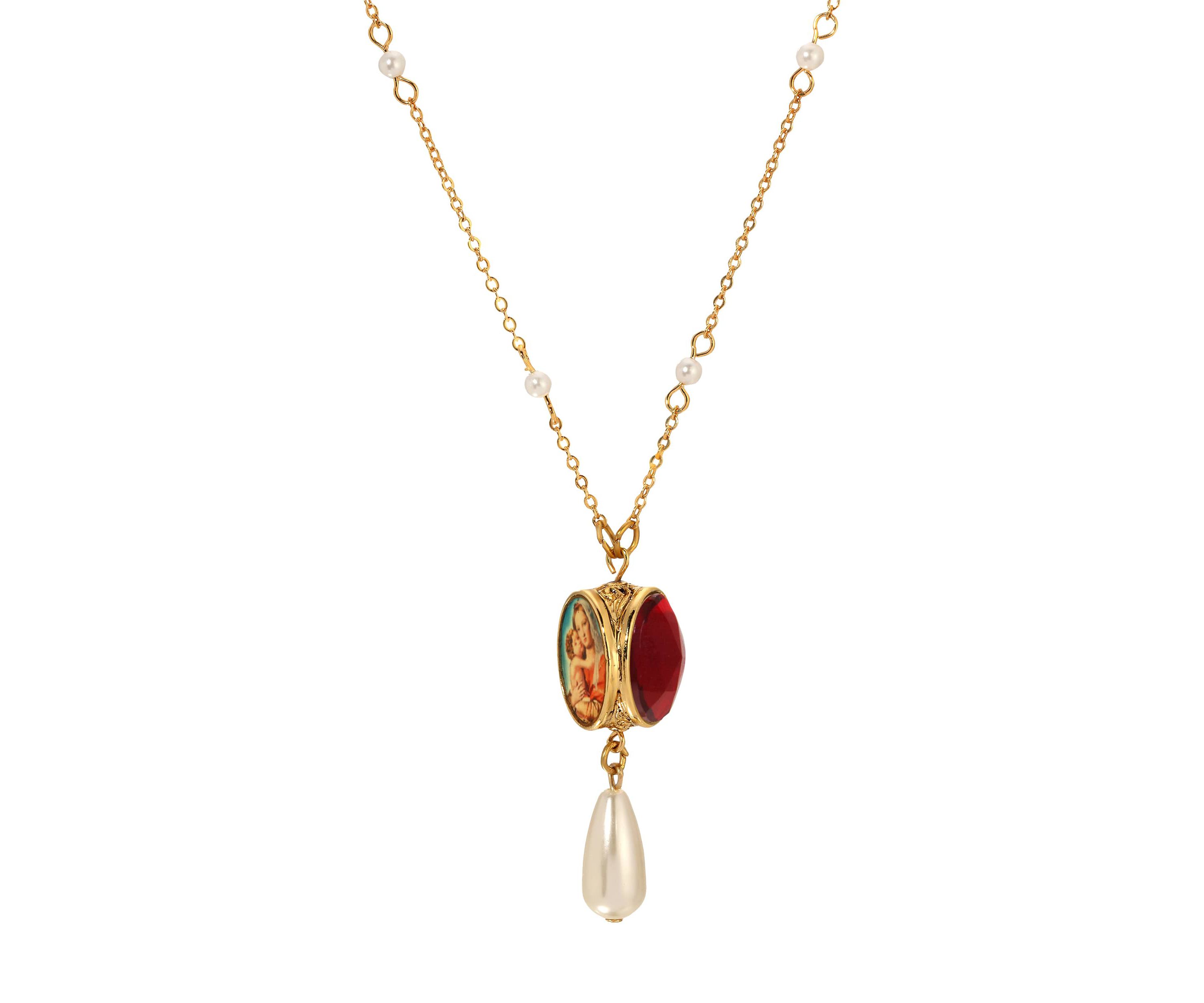 Lady of Guadalupe Decal 3-Sided Necklace