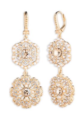 Gold Tone Double Drop Earrings