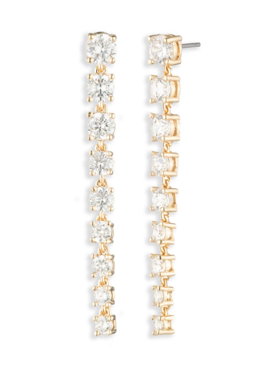 Crystal White Linear Earrings