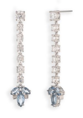 Marchesa Blue Cubic Zirconia Linear Drop Earrings