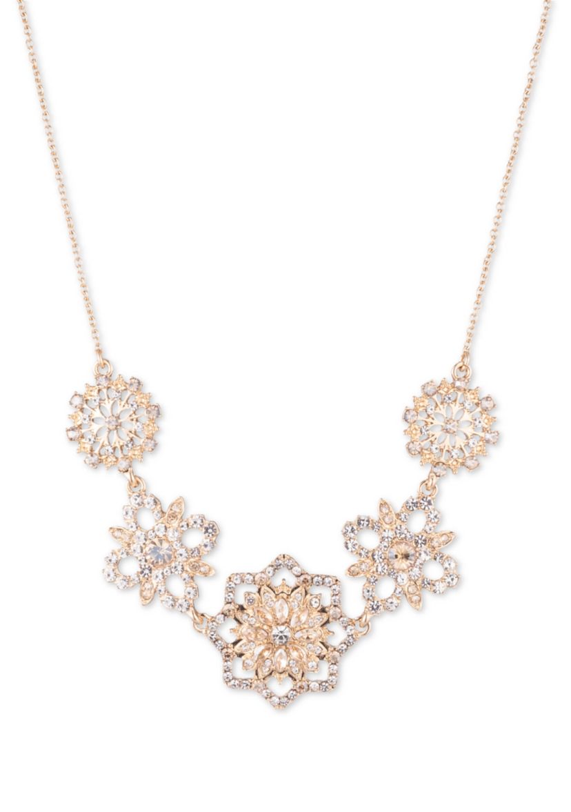 Gold Tone 16" Floral Frontal Necklace
