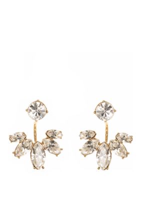 Marchesa Gold Crystal Silk Marquis Floater Earrings