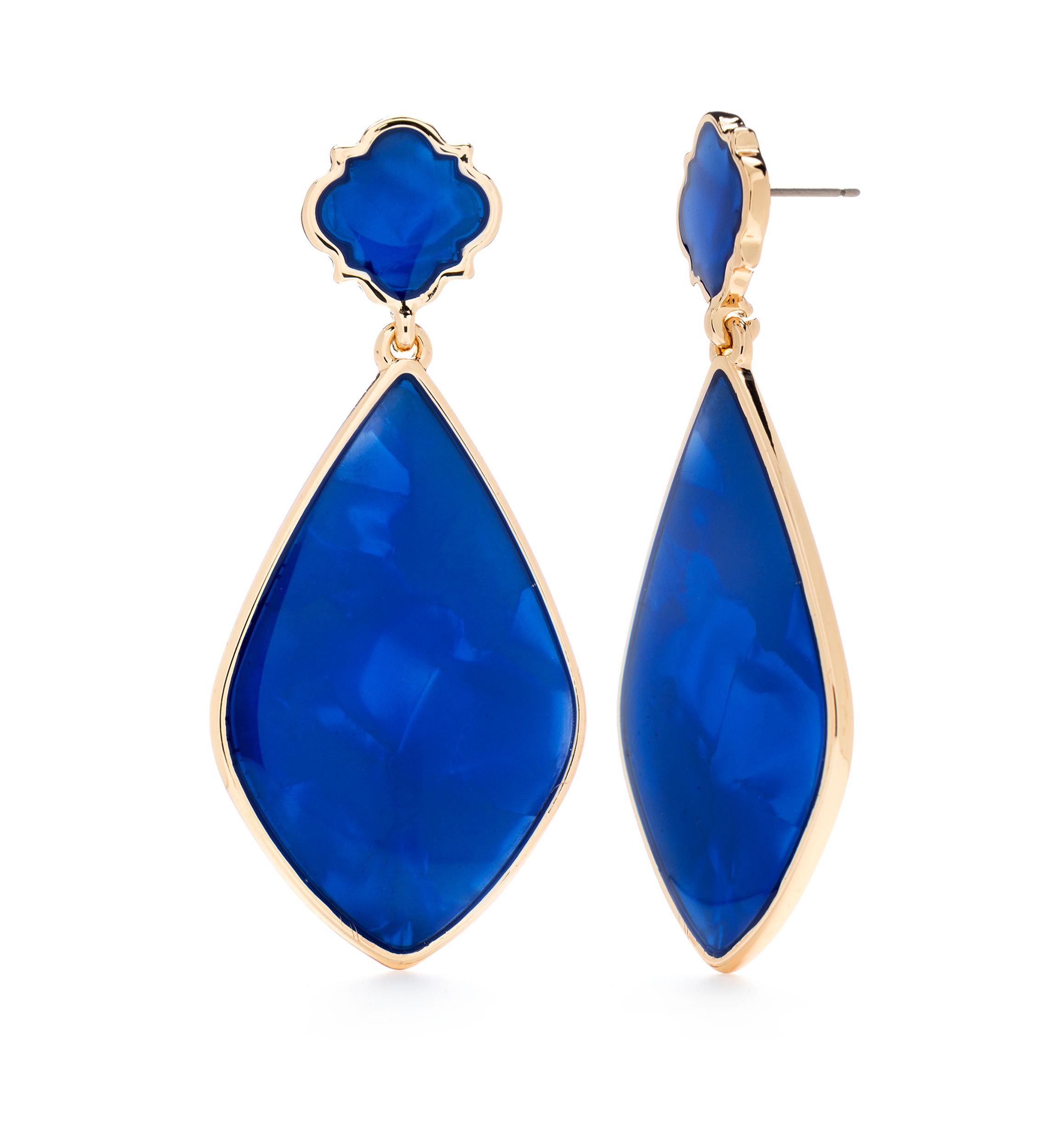 Gold Tone Motif Drop Earnings