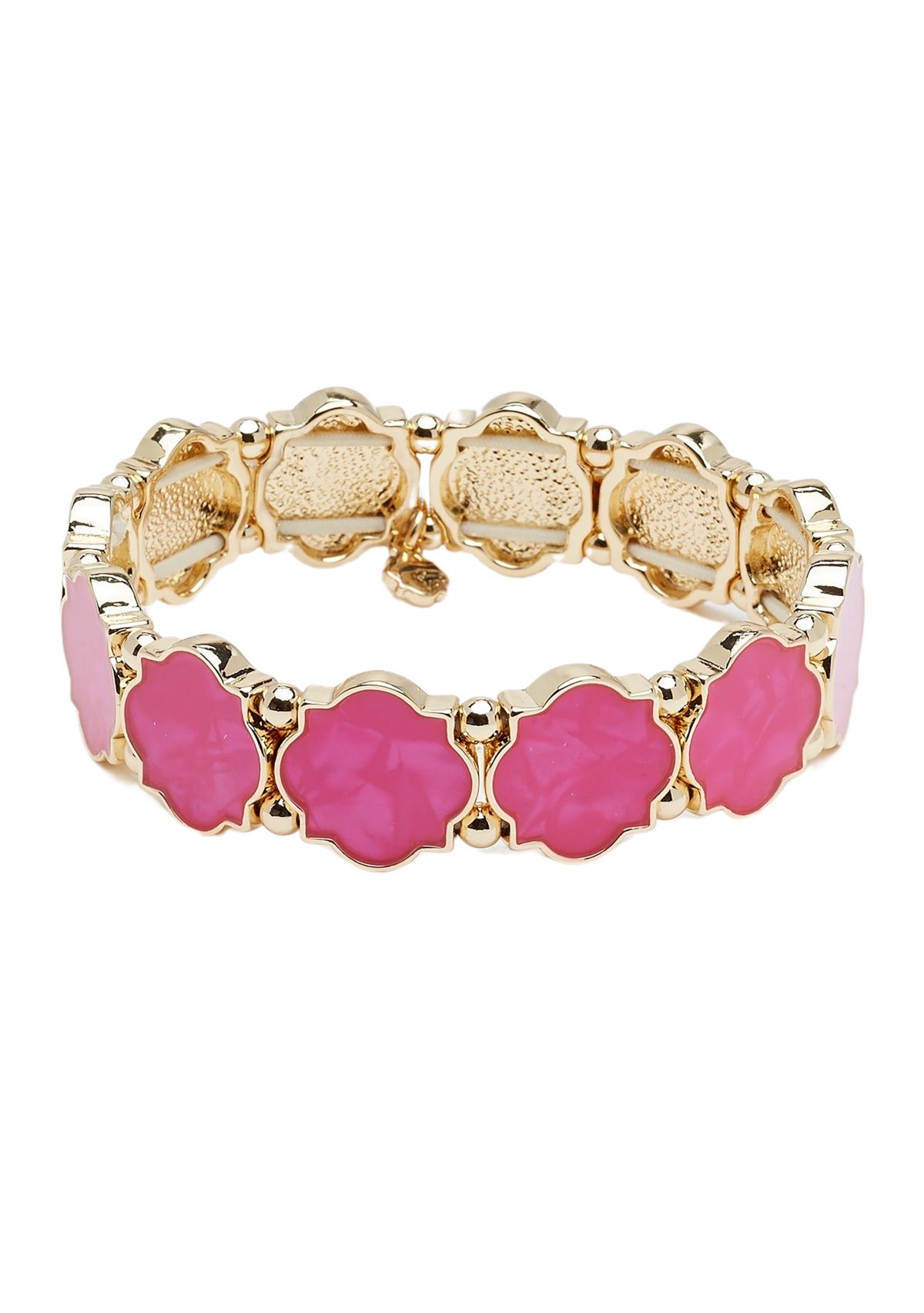 Gold Tone Foil Motif Stretch Bracelet