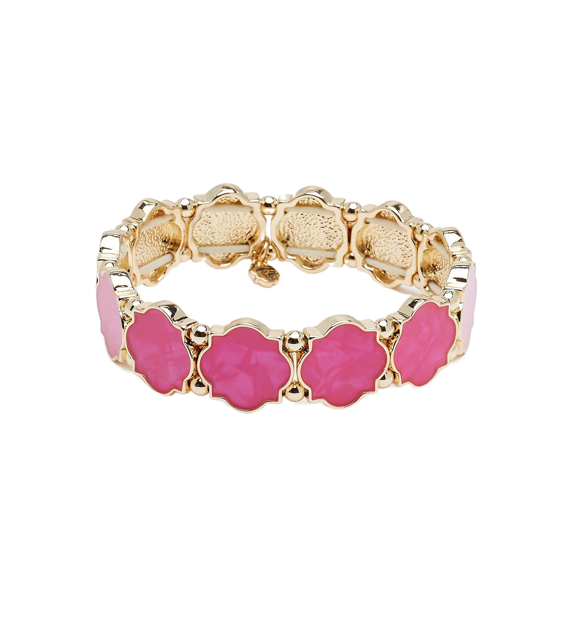 Gold Tone Foil Motif Stretch Bracelet