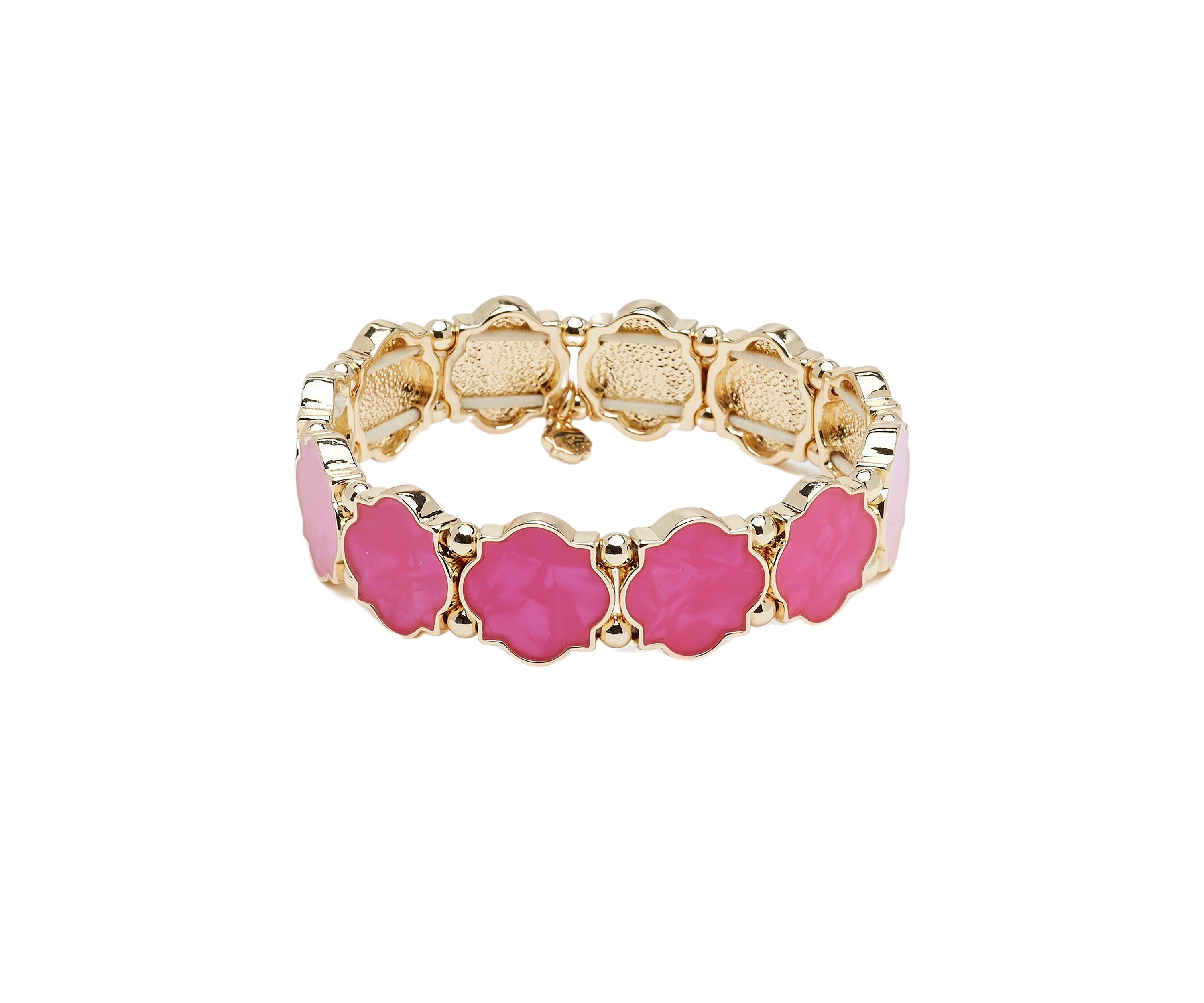 Gold Tone Foil Motif Stretch Bracelet