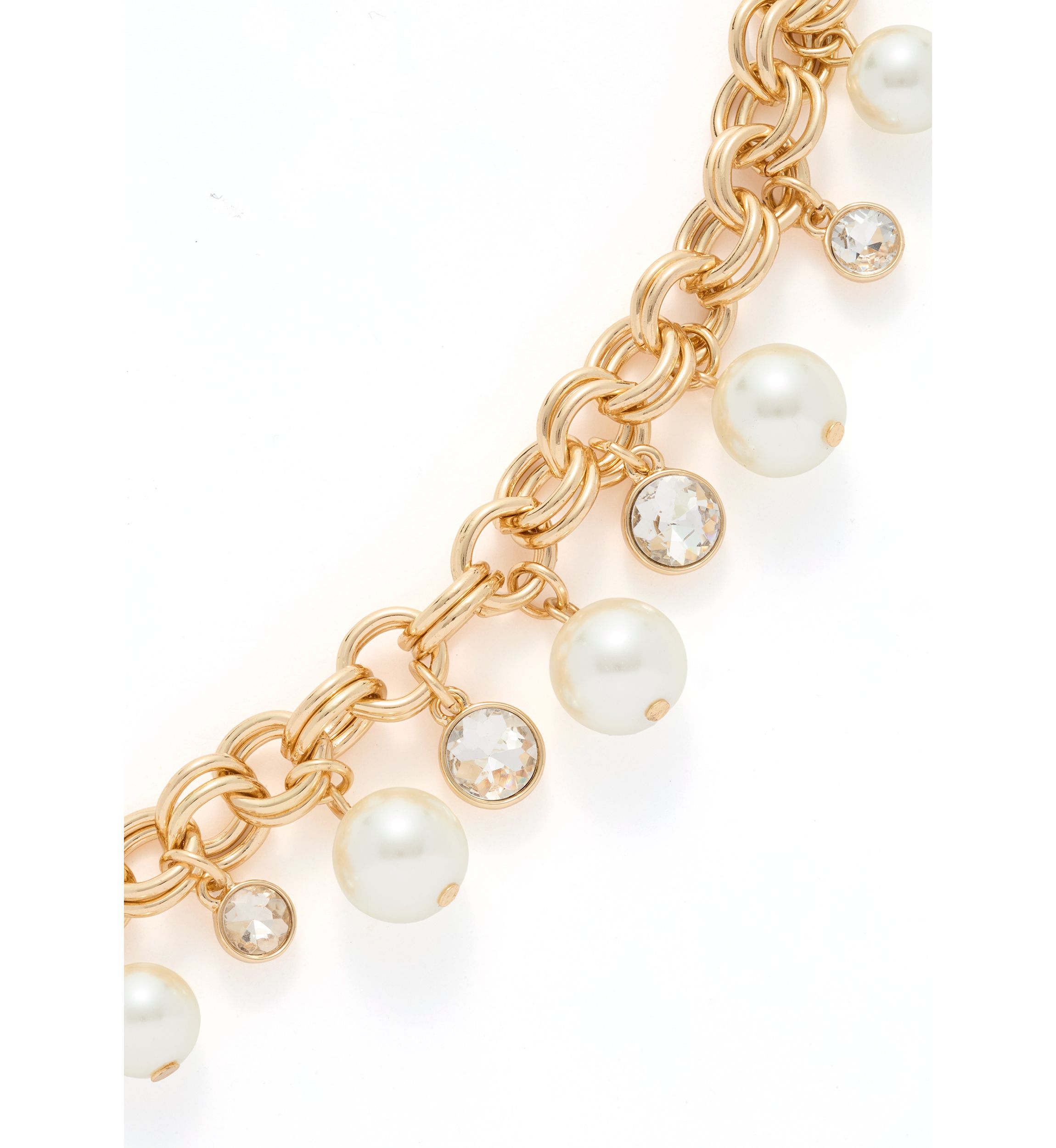 Gold Tone Pearl Shaky Flex Bracelet