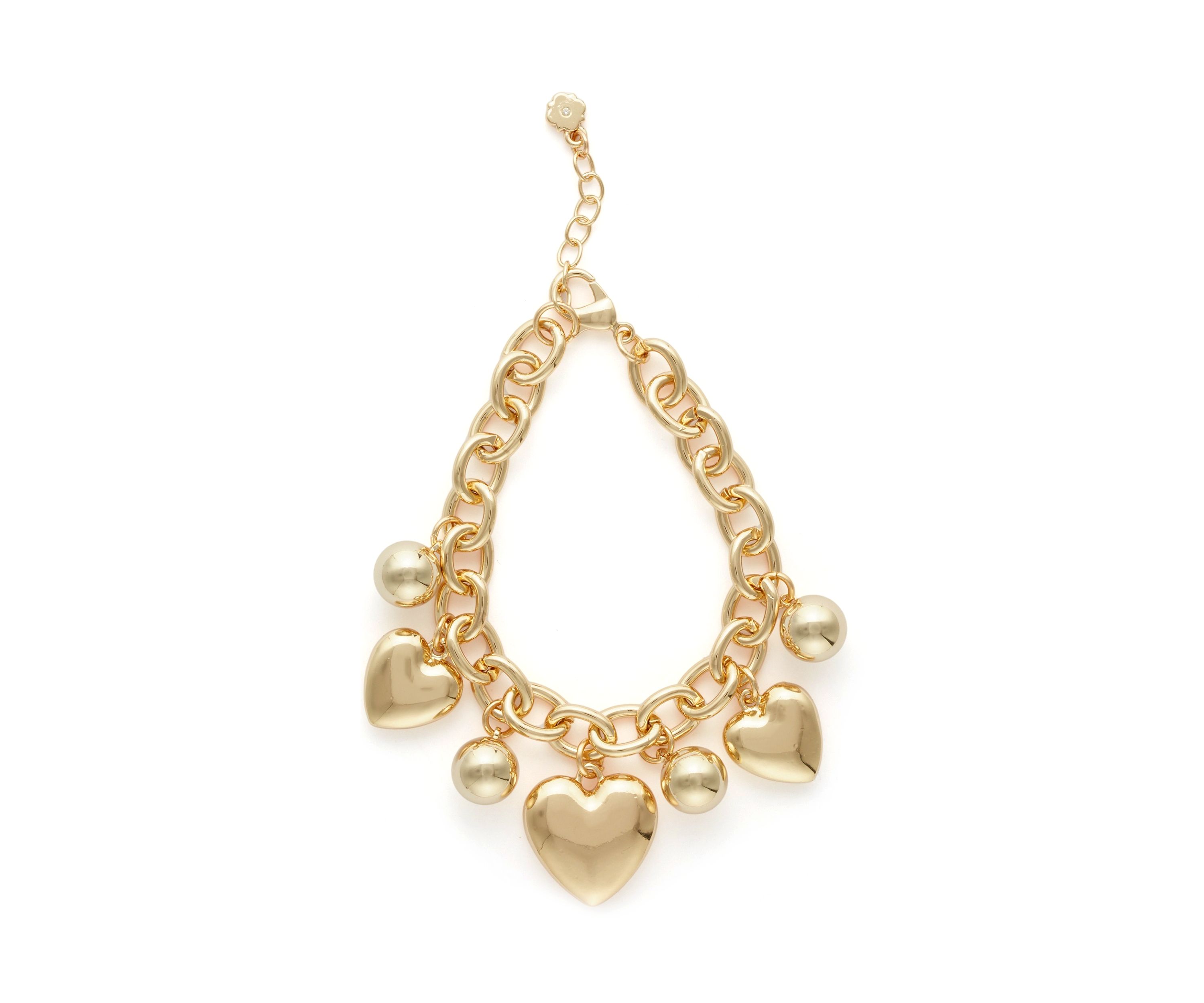 Puffy Heart Charm Bracelet