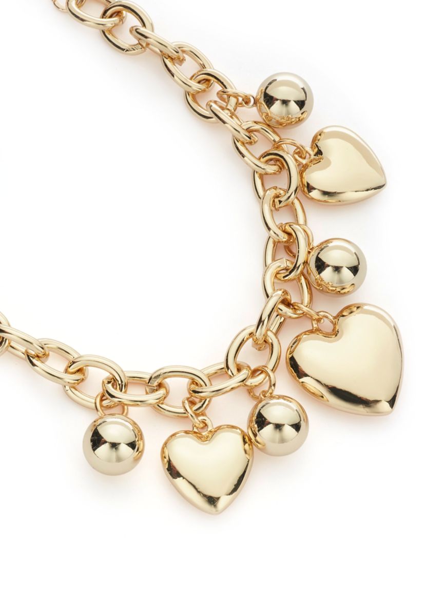 Puffy Heart Charm Bracelet