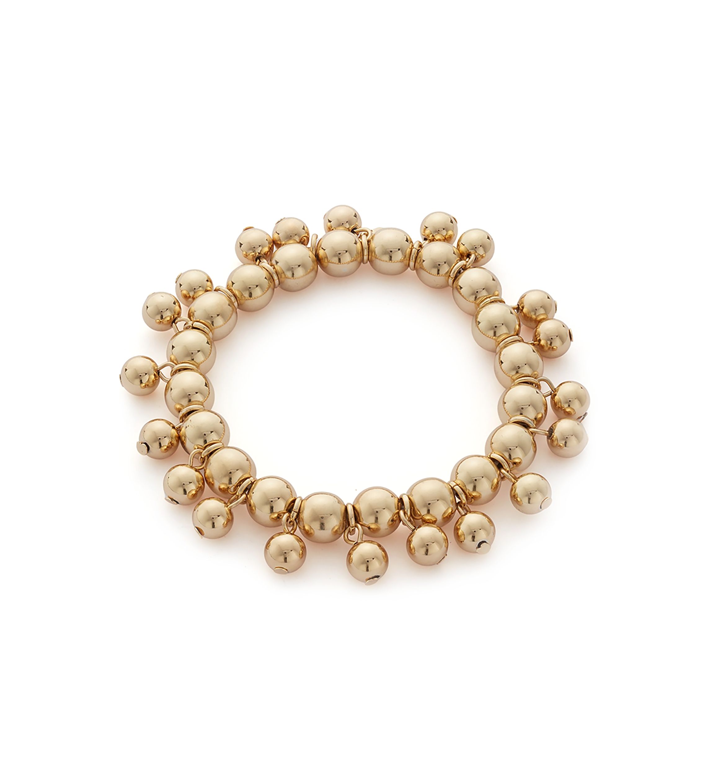Gold Tone Shaky Bead Stretch Bracelet