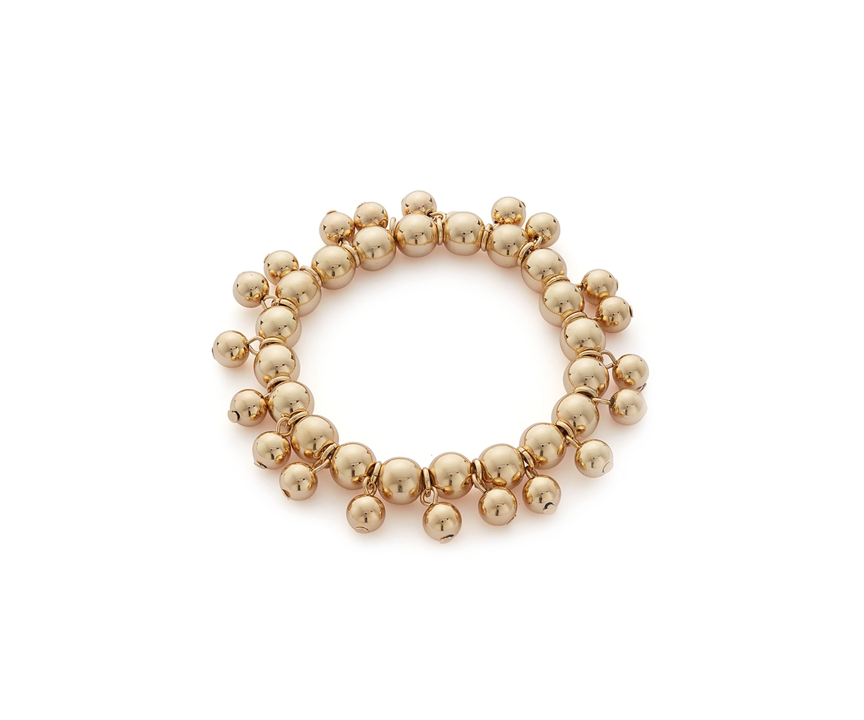 Gold Tone Shaky Bead Stretch Bracelet