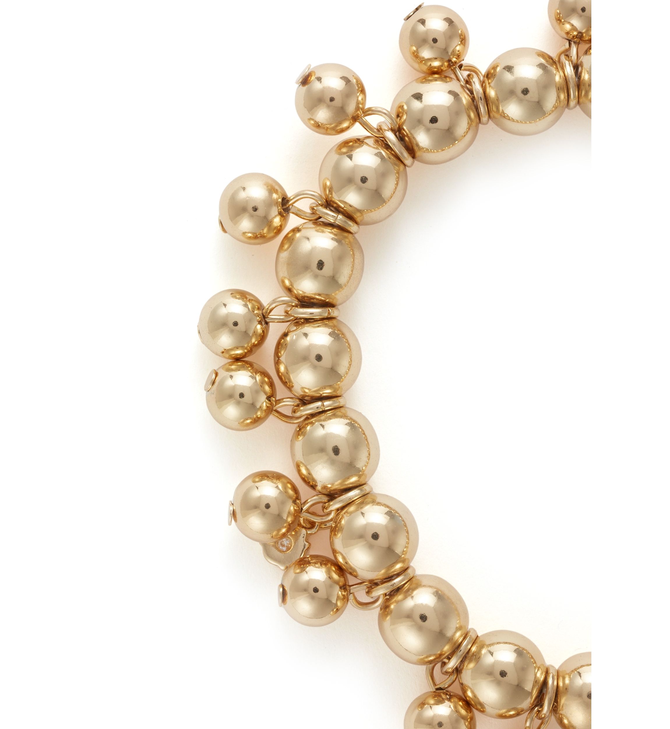 Gold Tone Shaky Bead Stretch Bracelet