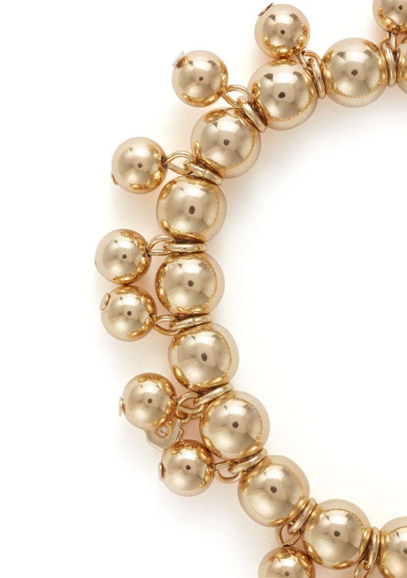 Gold Tone Shaky Bead Stretch Bracelet