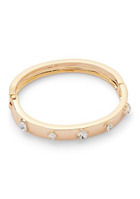 Crown & Ivy Crystal Bezel Bangle Bracelet