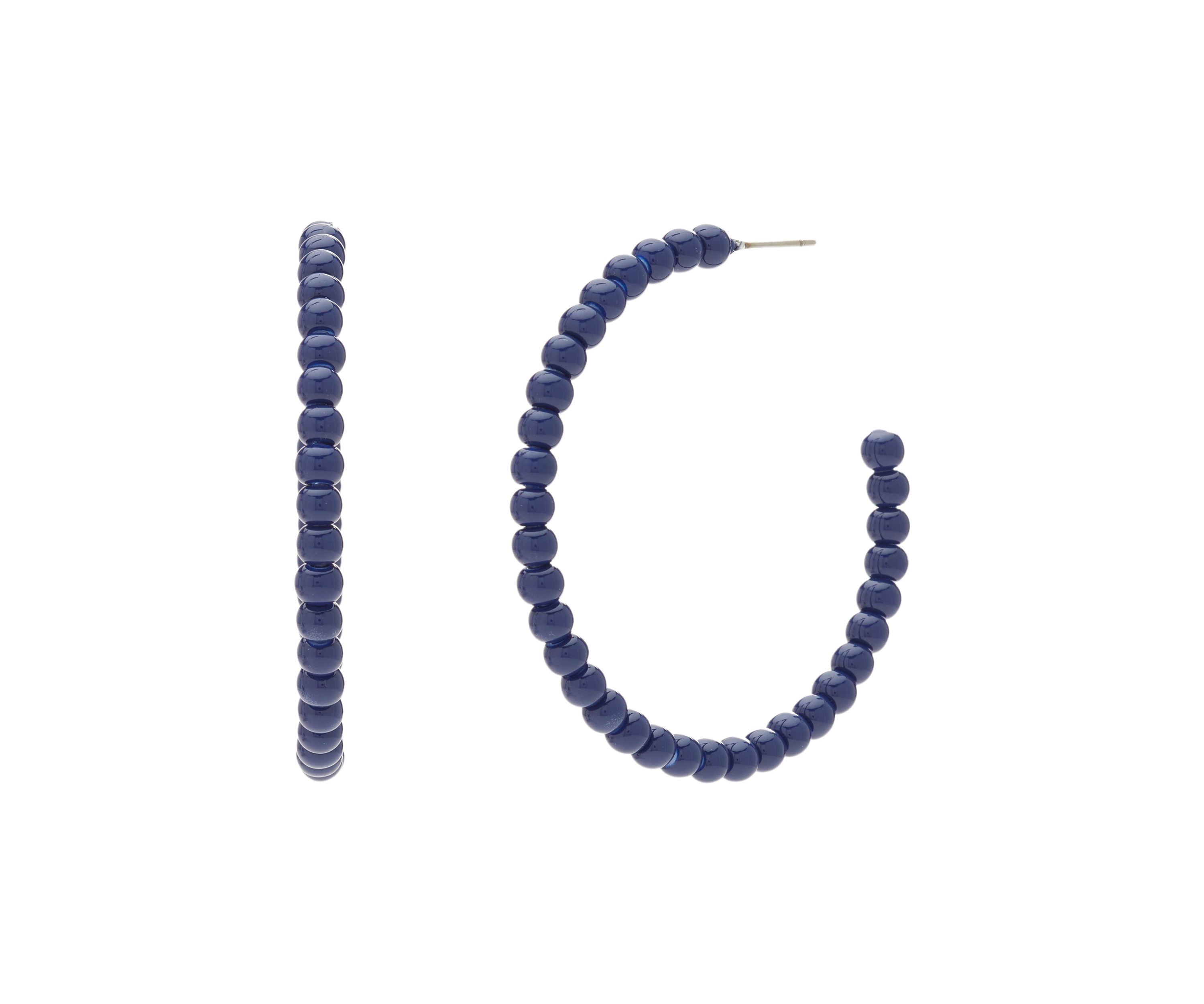 Bead C Hoop Earrings
