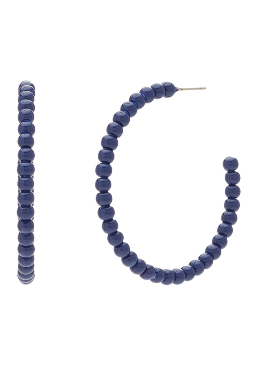 Bead C Hoop Earrings