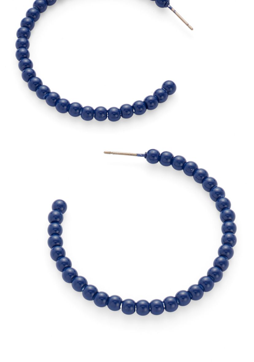 Beaded C Hoop 50mm Earrings