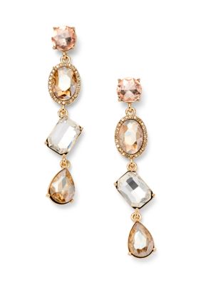 Crown & Ivy Multi Stone Mix Linear Earrings