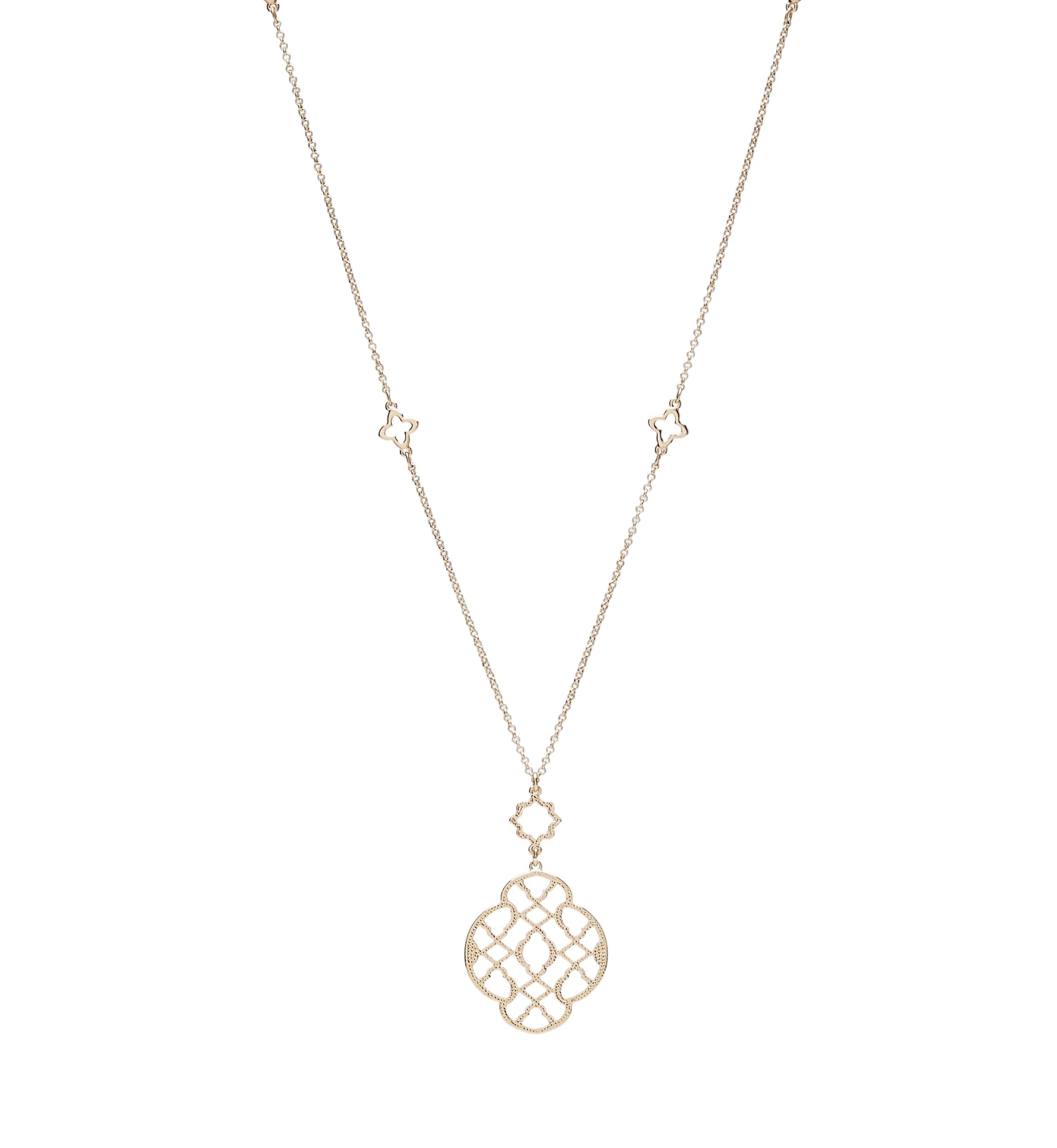 Gold Tone 36 Open Station Strand Necklace