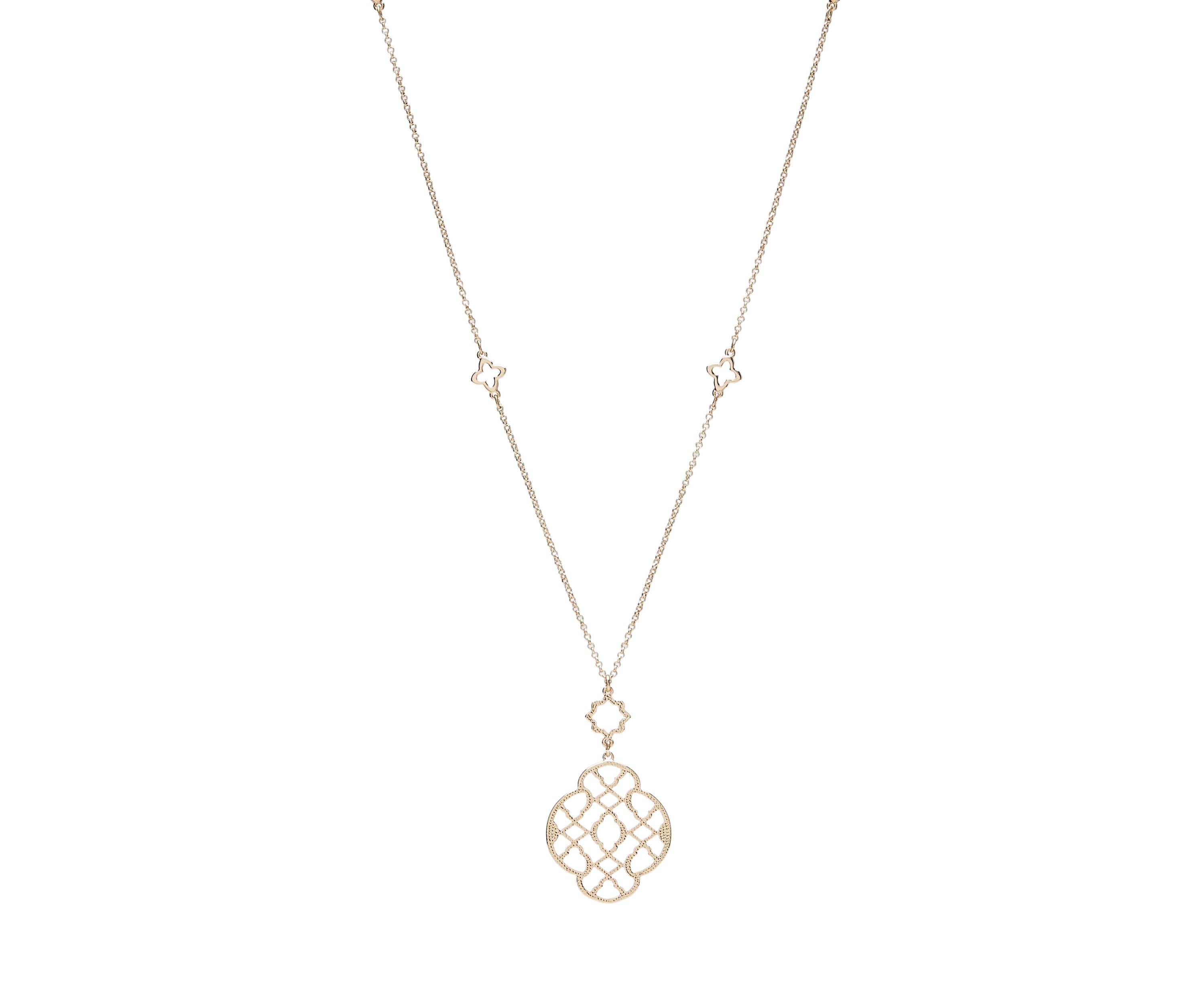 Gold Tone 36 Open Station Strand Necklace