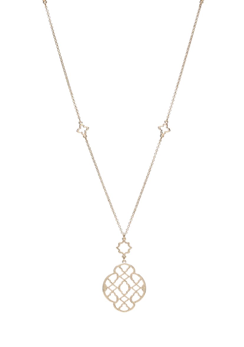 Gold Tone 36 Open Station Strand Necklace