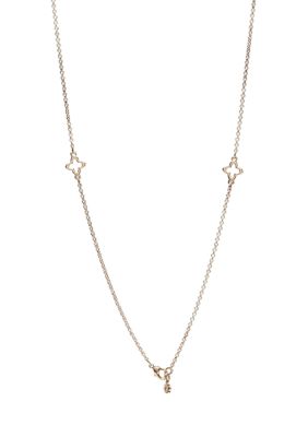 Gold Tone 36'' Open Station Strand Necklace