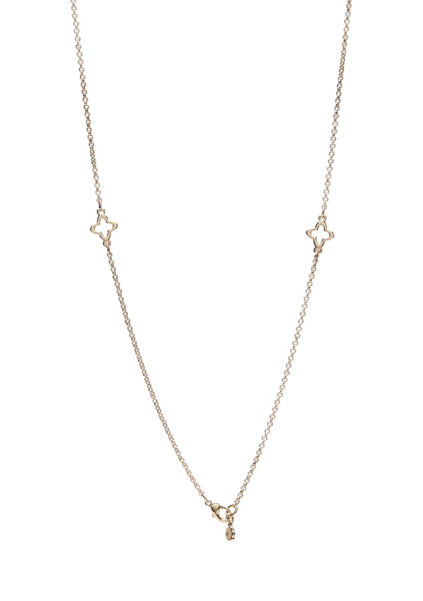Gold Tone 36 Open Station Strand Necklace