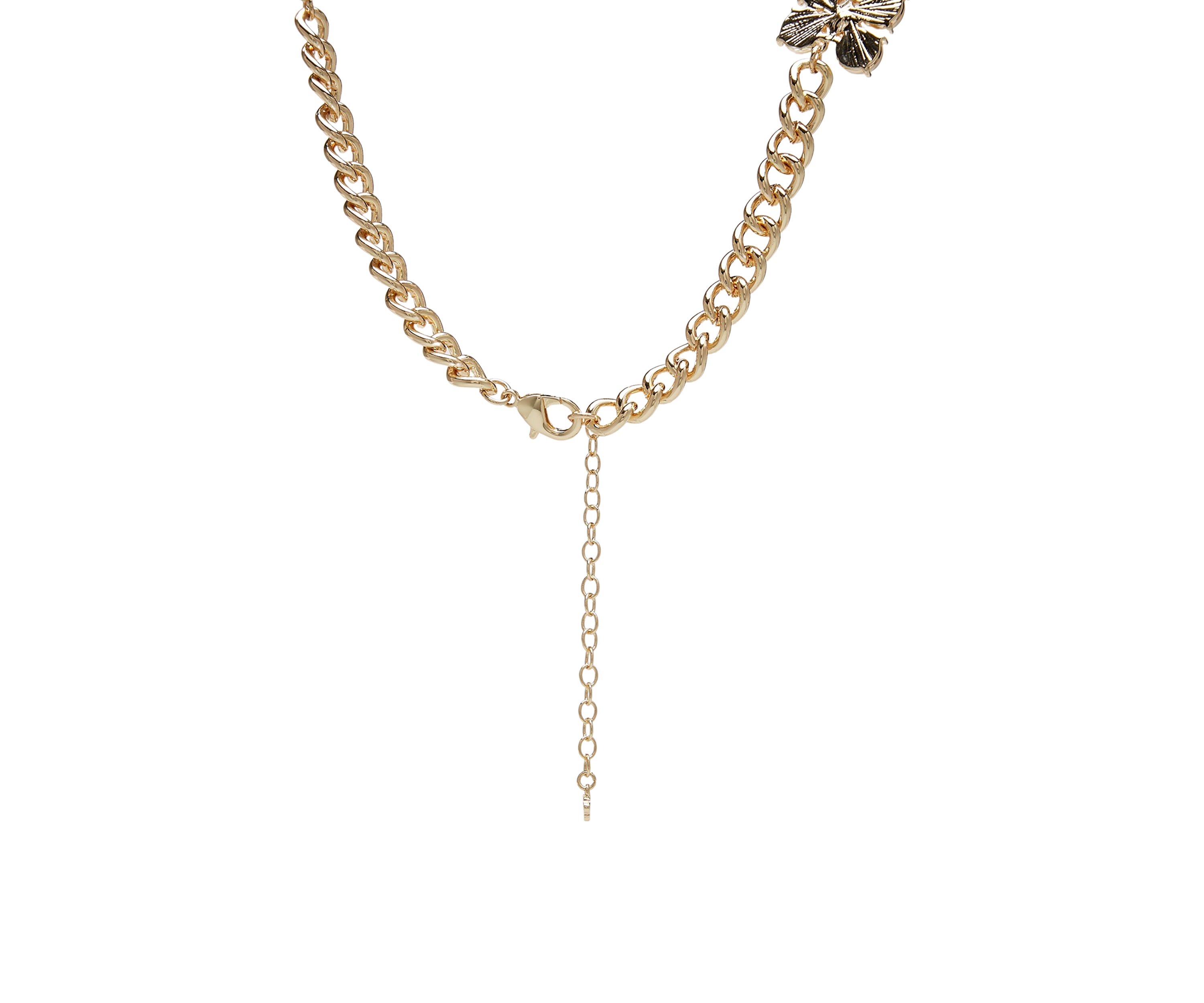 Gold Tone 16 Pearl Frontal Necklace