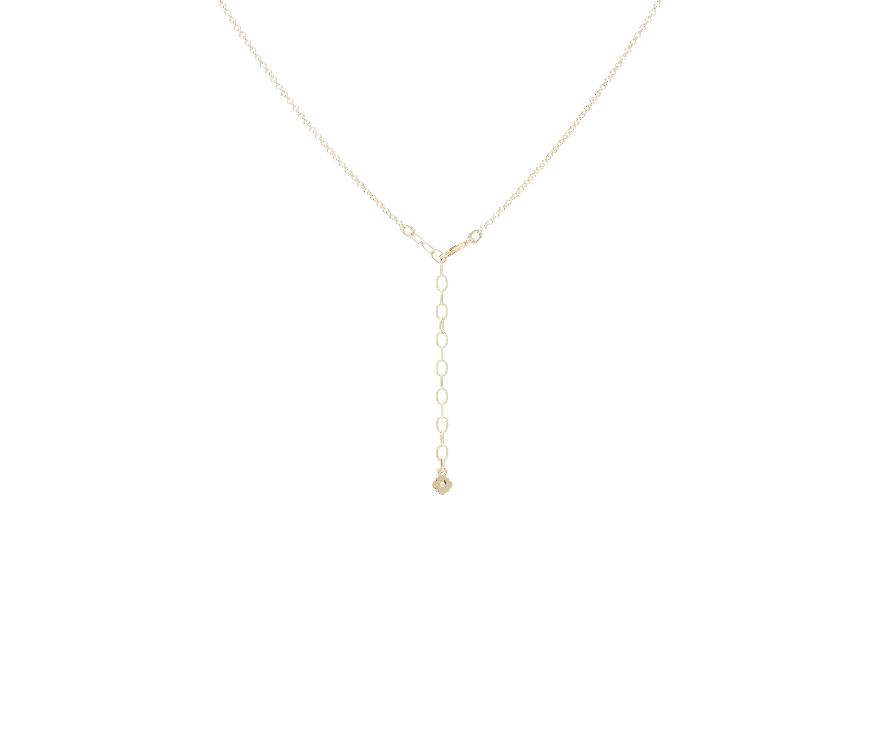 Gold Foil and Pearl Y Neck Necklace