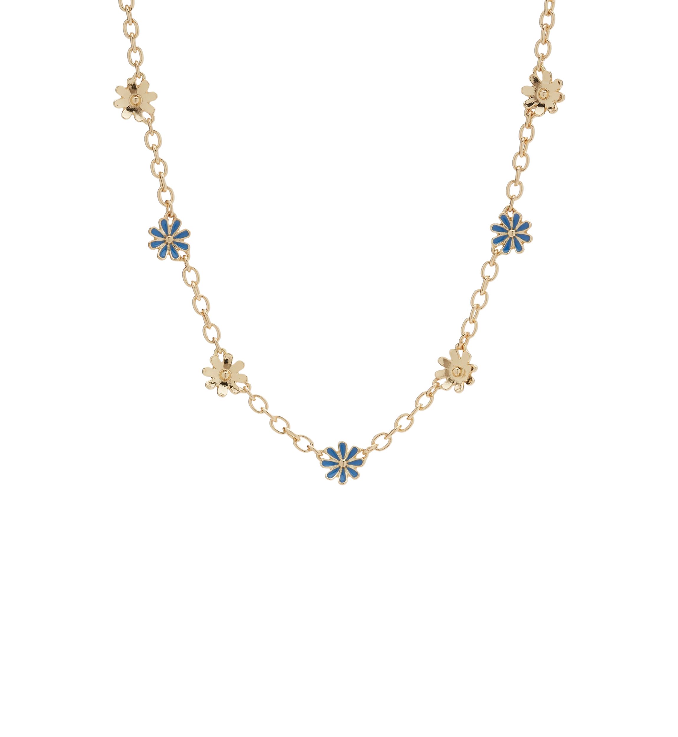 Blue Flower Collar Necklace