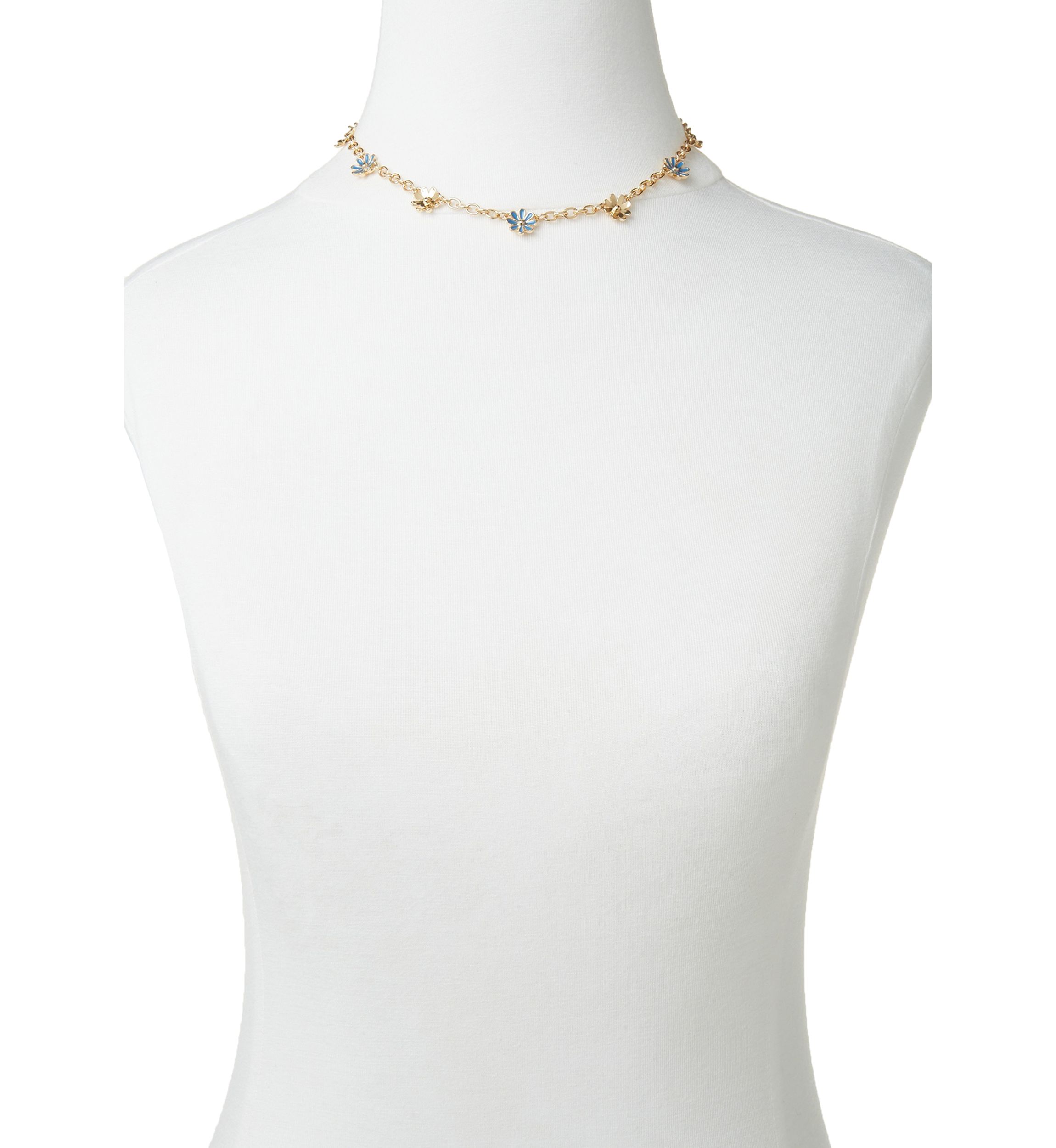 Blue Flower Collar Necklace