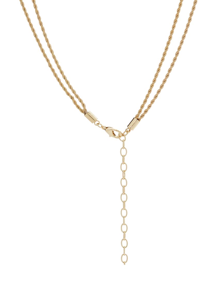 Gold Rope Chain Multi Row Necklace