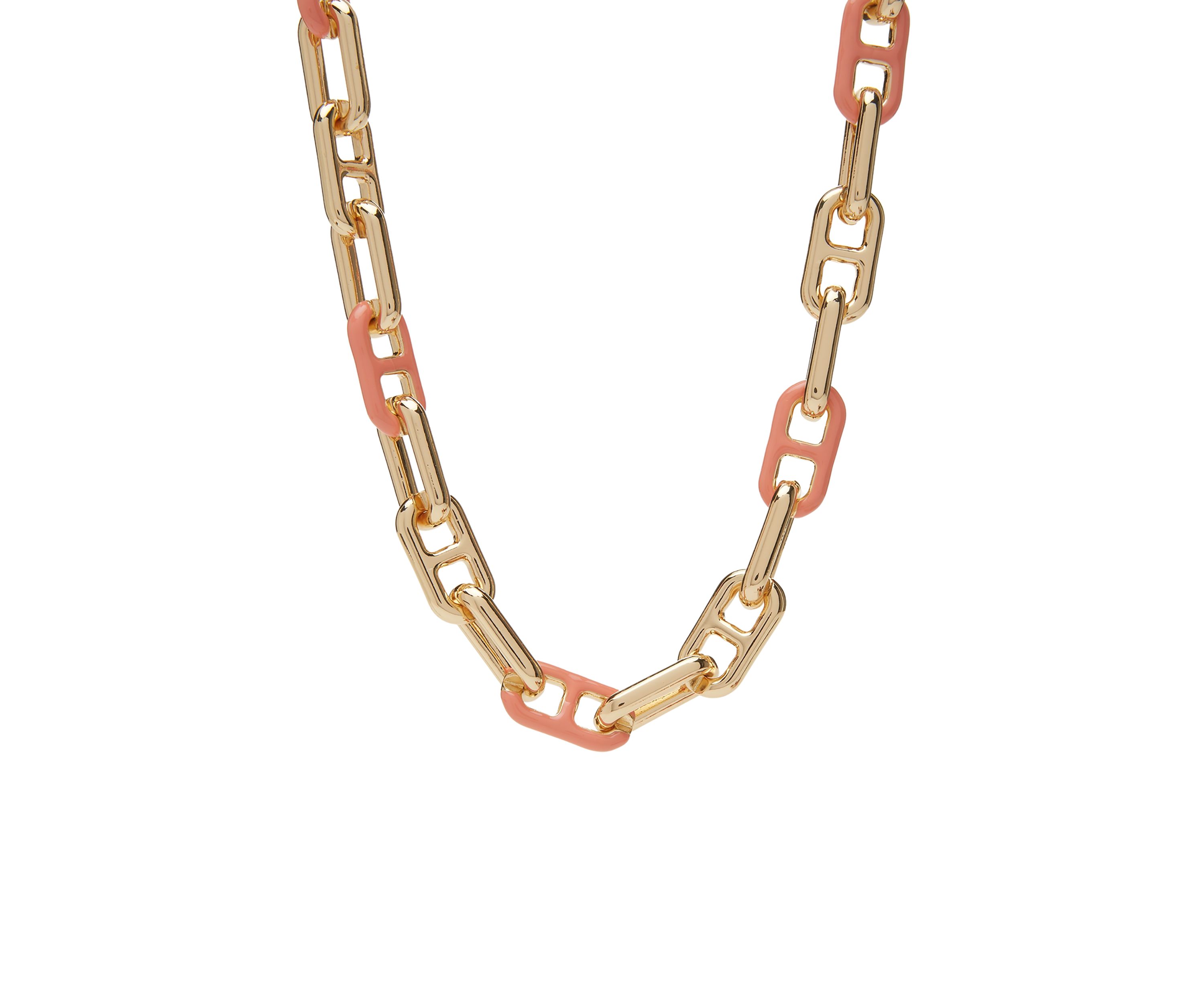 Gold Tone Enamel Link Collar Necklace