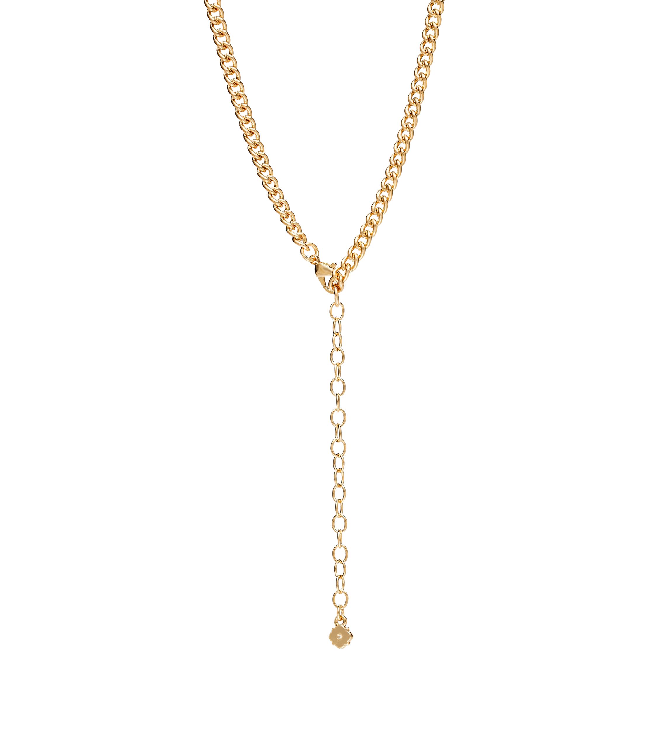 Gold Tone 16" 2 Row Lock and Key Pendant Necklace