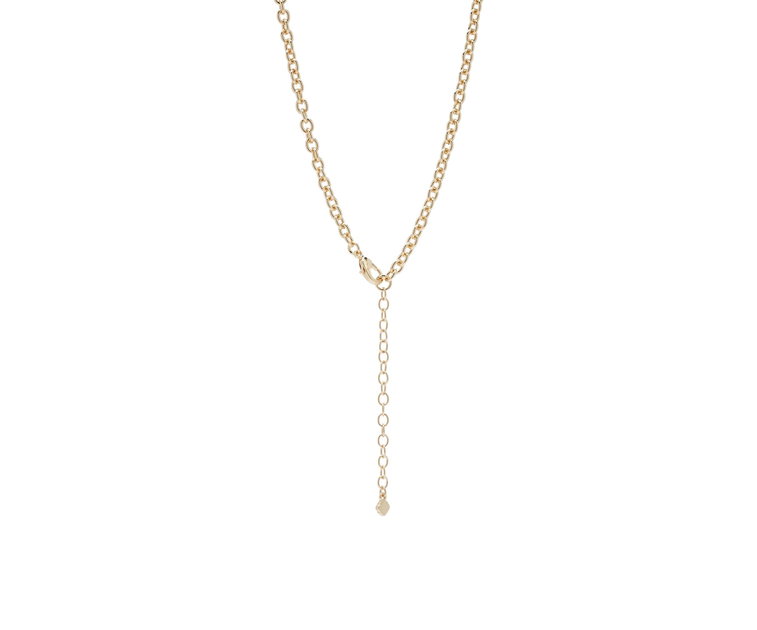 Gold Tone Puffed Heart Pendant Necklace