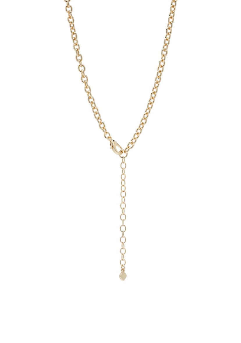 Gold Tone Puffed Heart Pendant Necklace