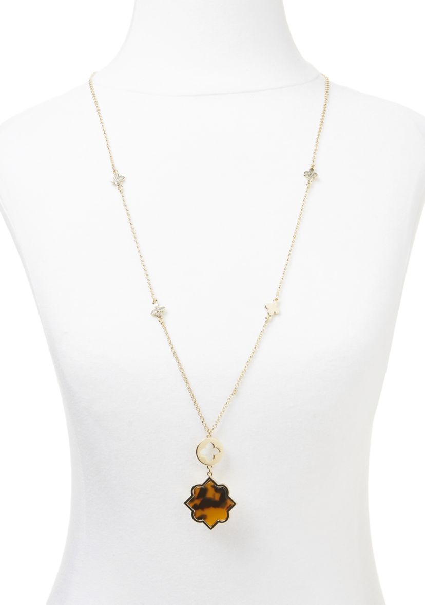 Gold Tone 36" Tortoise Necklace