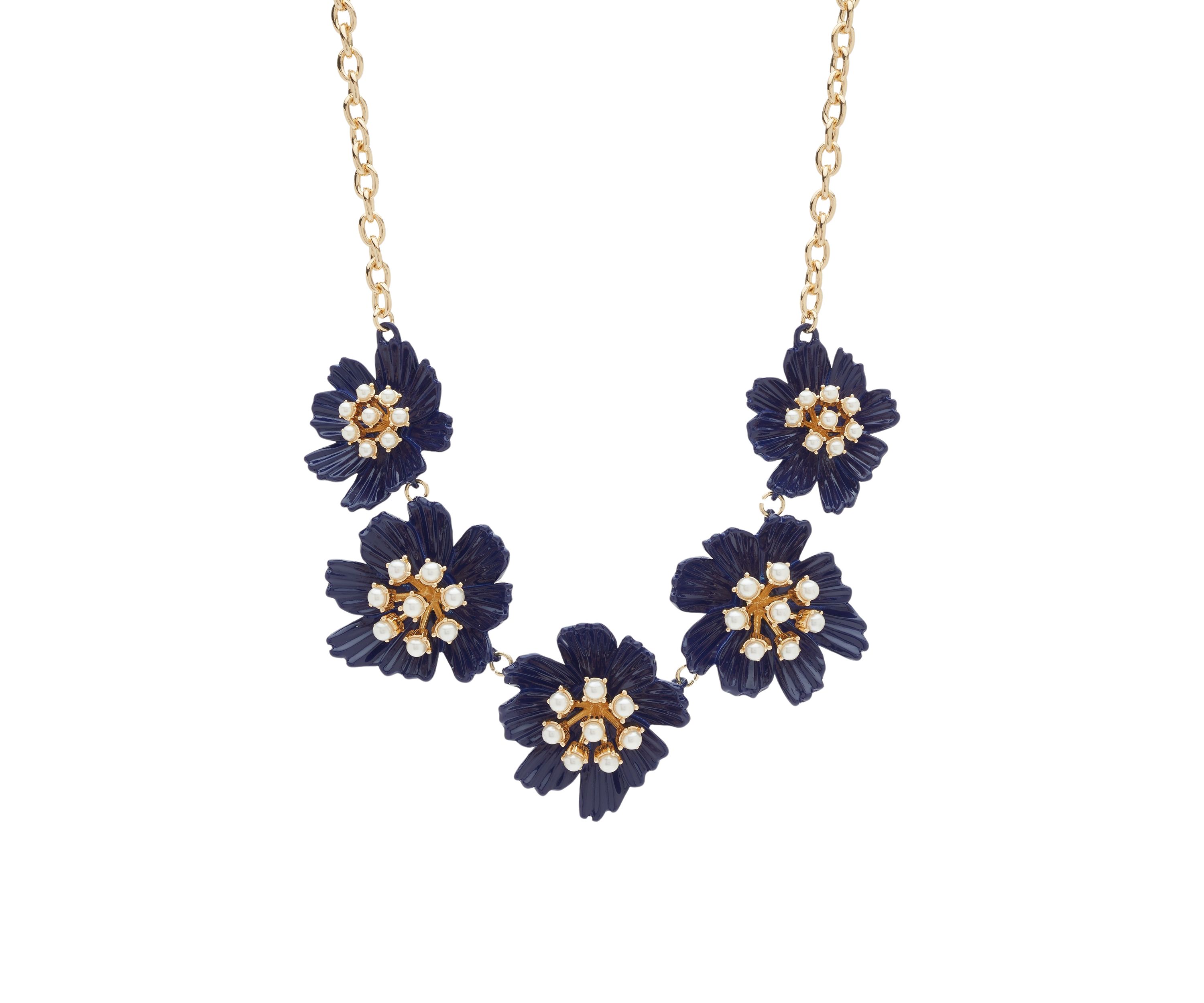Gold Tone Flower Collar Necklace