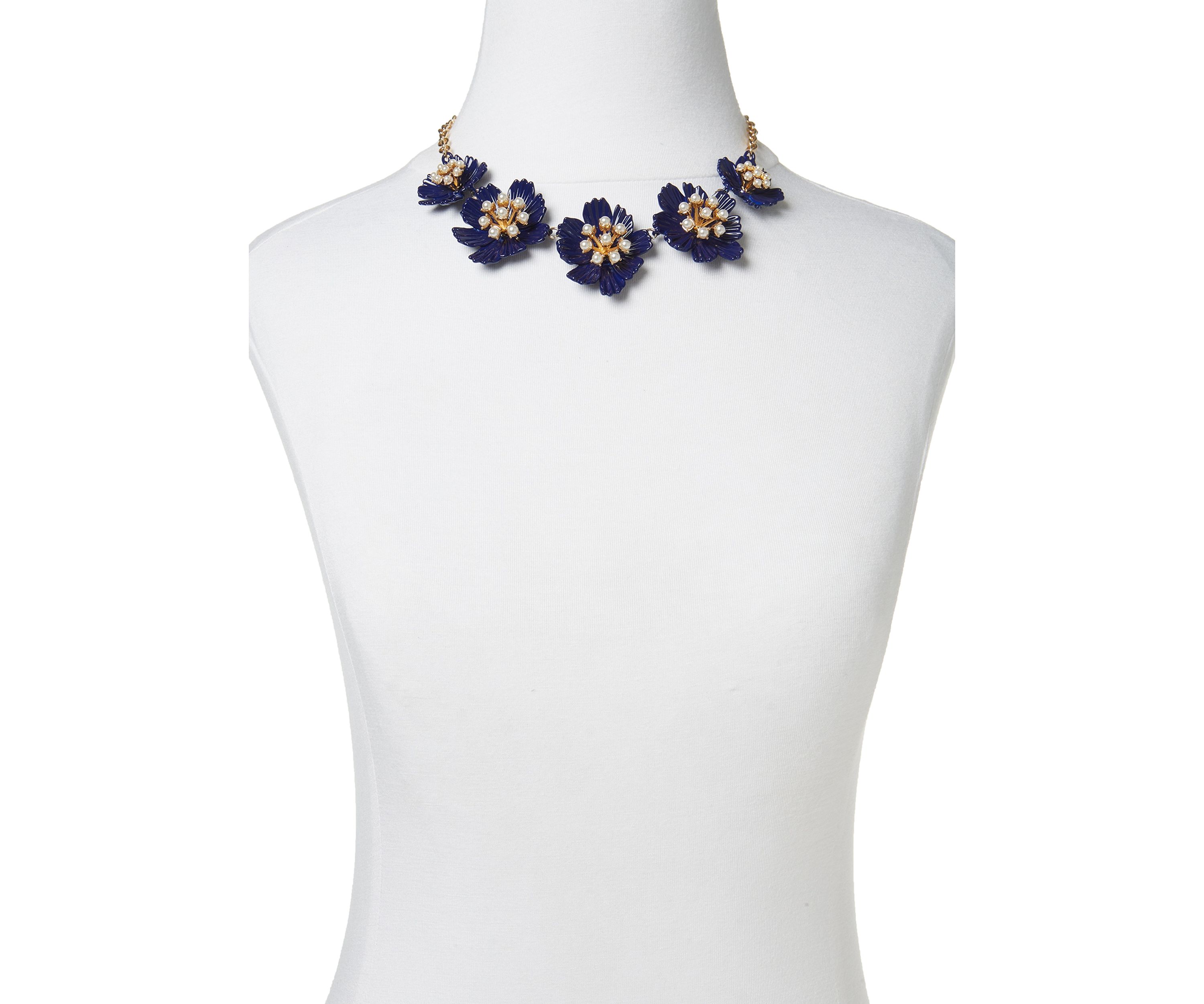 Gold Tone Flower Collar Necklace