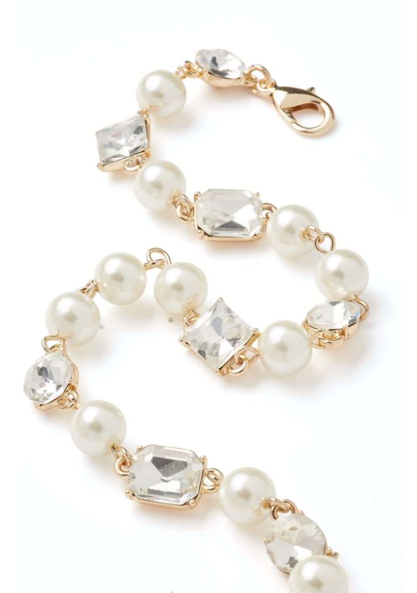 Gold Tone Pearl Collar Necklace