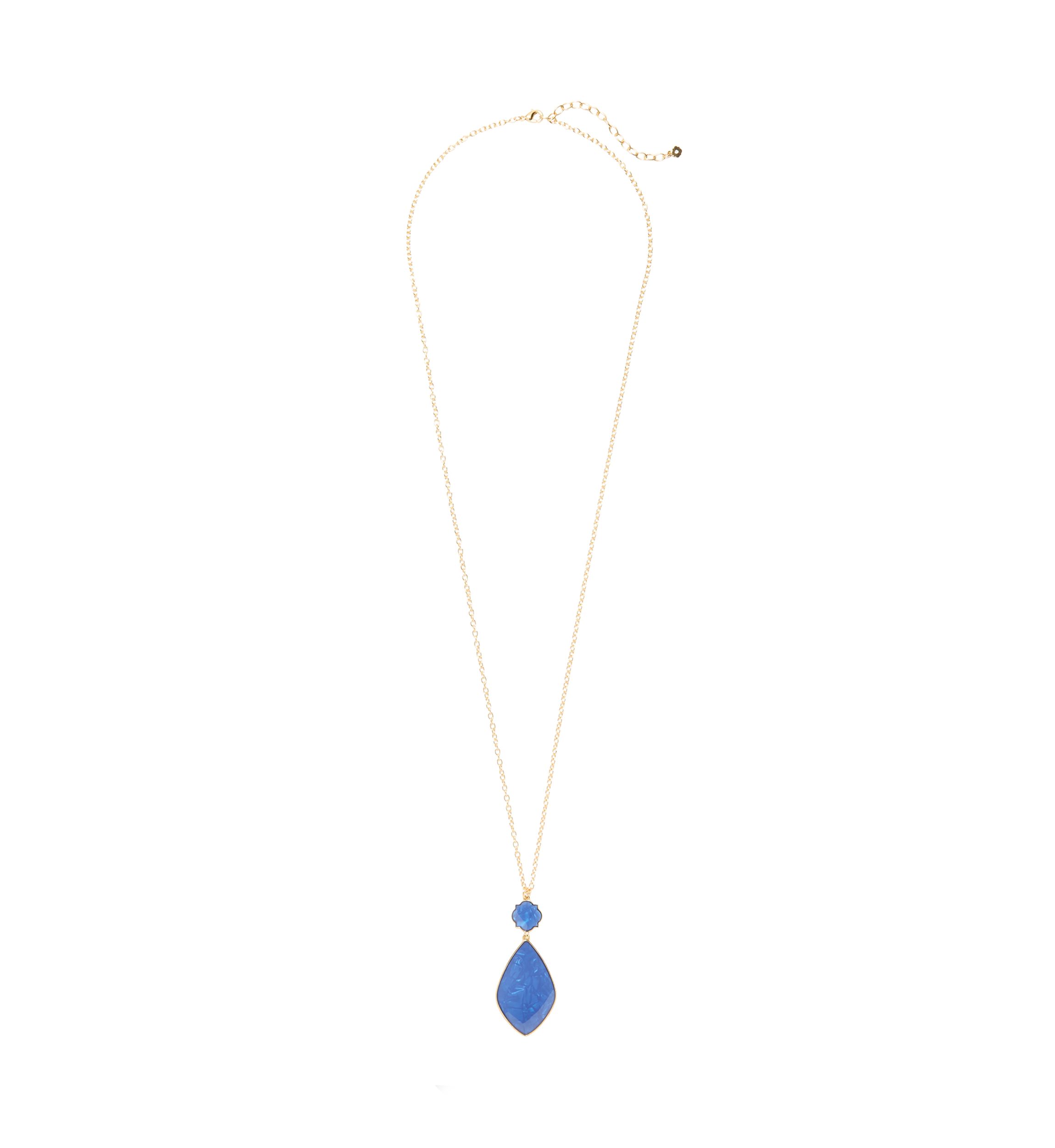 Gold Tone Navy Motif Pendant Necklace