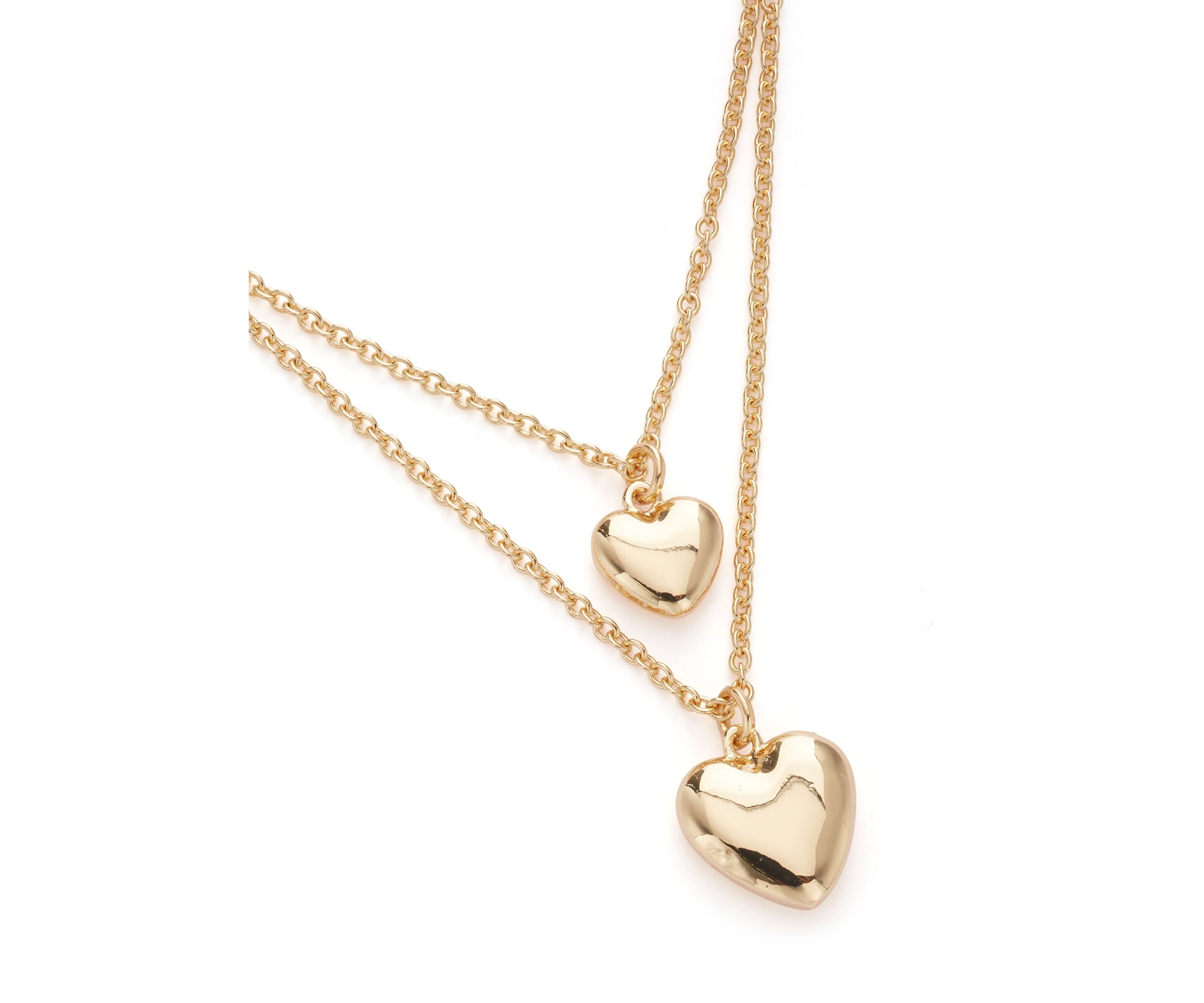 Puffy Heart Multirow Pendant Necklace
