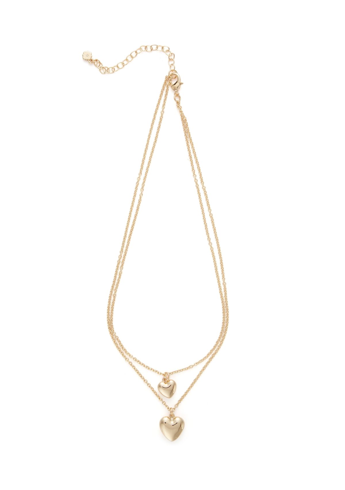 Puffy Heart Multirow Pendant Necklace