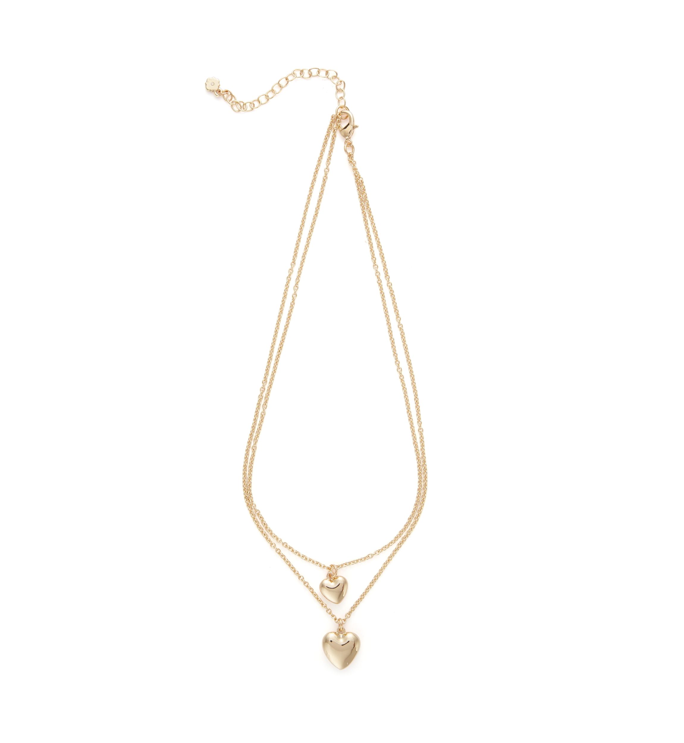 Puffy Heart Multirow Pendant Necklace
