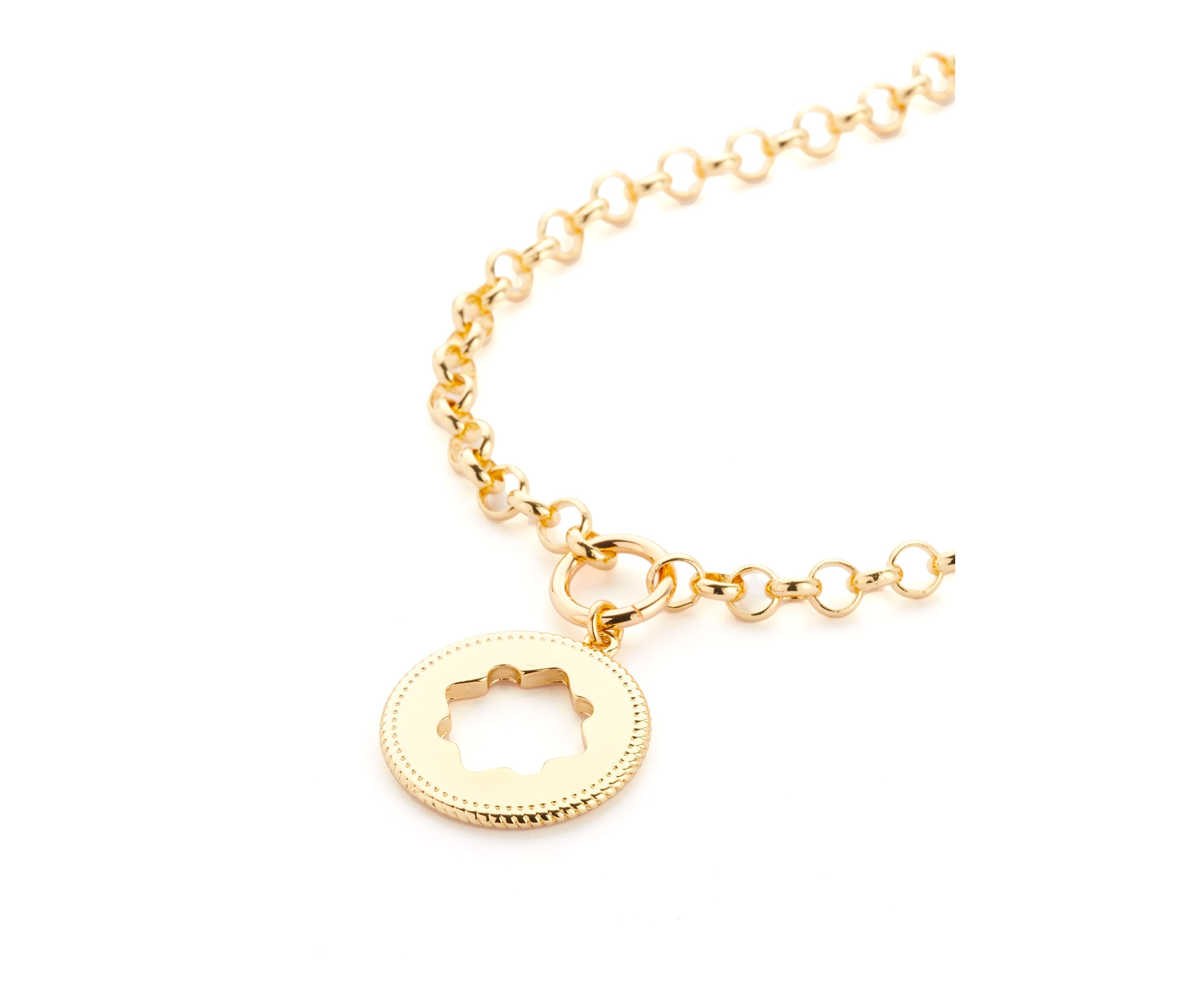 Gold Tone 16" Quatrafoil Pendant Necklace