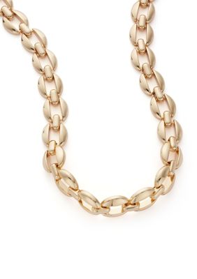 Crown & Ivy Thick Link Collar Necklace, Gold, 16 in
