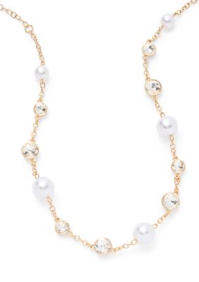 Crown & Ivy Pearl and Stone Collar Necklace