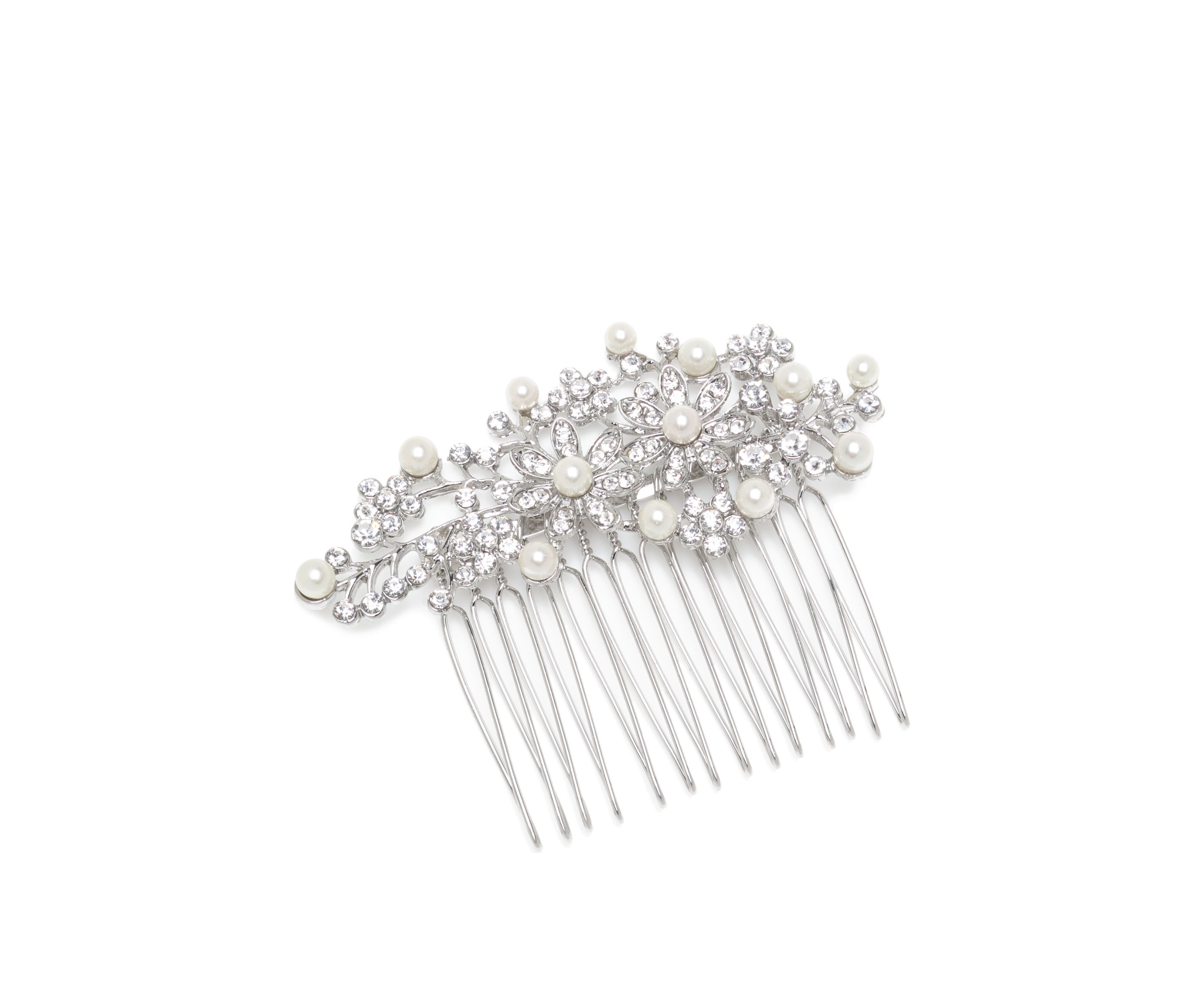 Silver Tone Flower Hair Pin