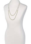 Silver Tone 2 Row Pearl Necklace