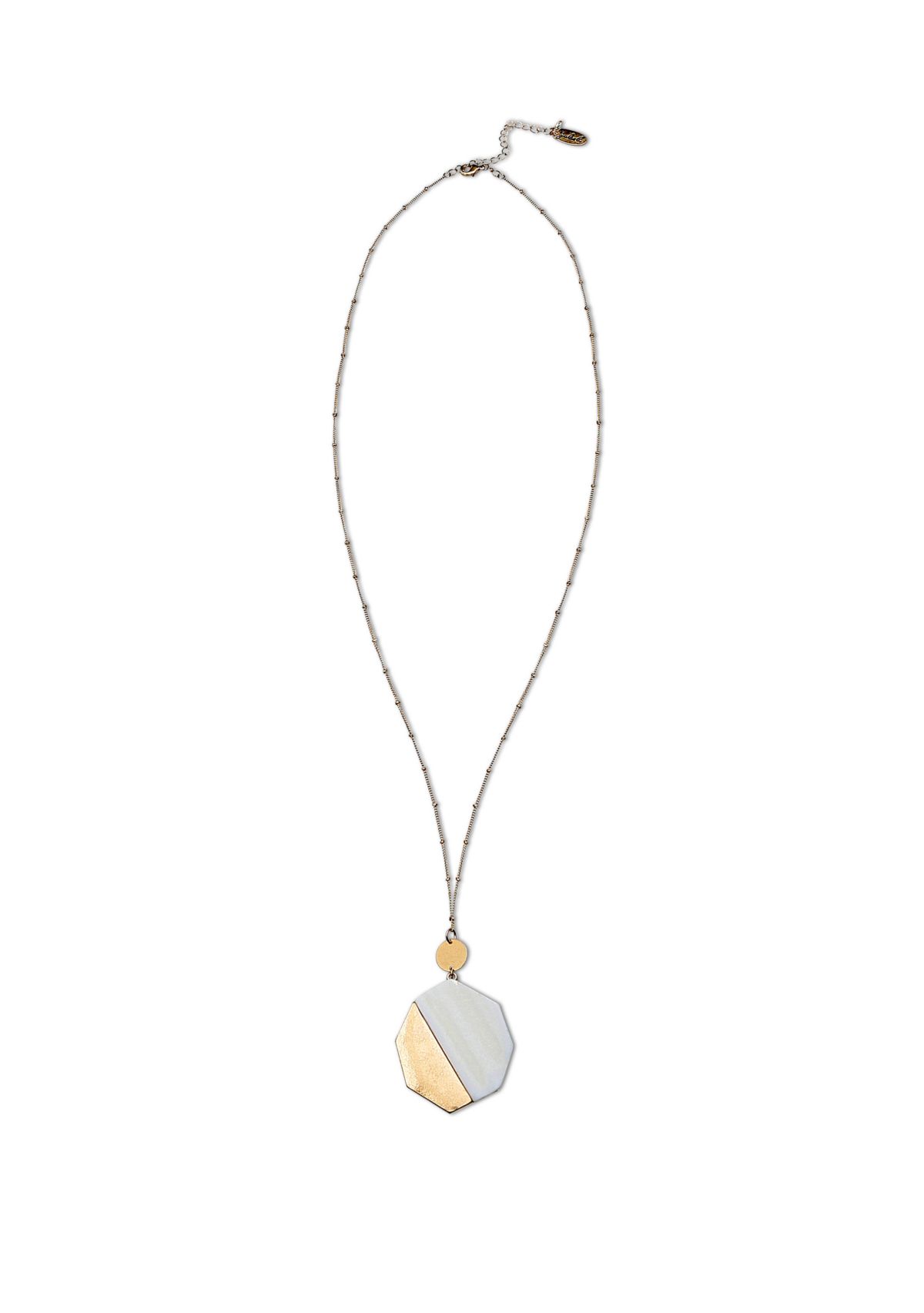 Lab Created White Octane Pendant Long Necklace